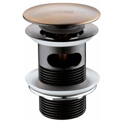 Донный клапан WasserKraft клик-клак G1 1/4 с переливом бронза (A046) - фото 1