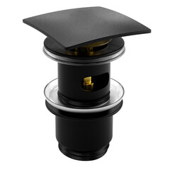 Донный клапан WasserKraft клик-клак G1 1/4 с переливом черный (A164) - фото 1