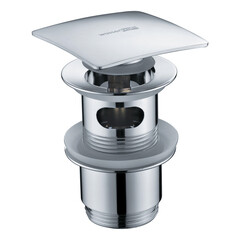 Донный клапан WasserKraft клик-клак G1 1/4 с переливом хром (A105) - фото 1