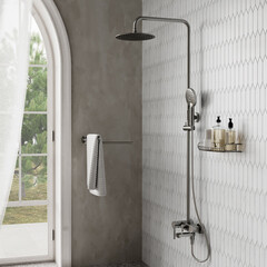 Душевая система WasserKraft Wern 4200 с верхним душем с лейкой с изливом никель (A14201) - фото 4