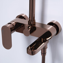 Душевая система WasserKraft Asphe 7700 с верхним душем с лейкой с изливом розовое золото (A17301) - фото 5