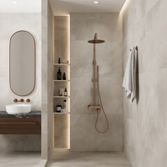 Душевая система WasserKraft Asphe 7700 с верхним душем с лейкой с изливом розовое золото (A17301) - фото 3