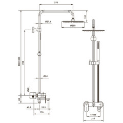 Душевая система WasserKraft Asphe 7700 с верхним душем с лейкой с изливом розовое золото (A17301) - фото 2