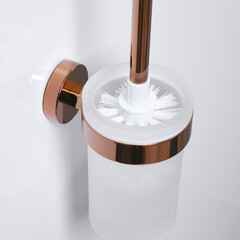 Ершик для унитаза WasserKraft Asphe подвесной металл розовое золото (K-77727) - фото 4