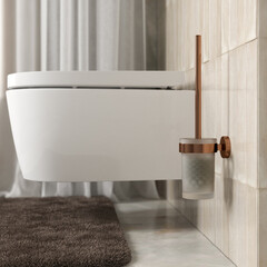 Ершик для унитаза WasserKraft Asphe подвесной металл розовое золото (K-77727) - фото 3