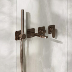 Лейка для душа WasserKraft Asphe 7700 20х70 мм 1 режим без шланга латунь розовое золото (A291) - фото 3