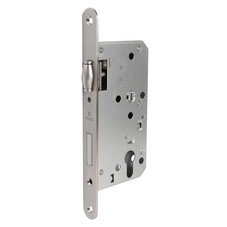 Замок врезной Fuaro DD.INOX-C-55.72-R для противопожарной двери под цилиндр хром