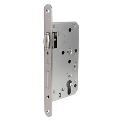 Замок врезной Fuaro DD.INOX-C-55.72-R для противопожарной двери под цилиндр хром