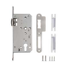 Замок врезной Fuaro DD.INOX-C-55.72-R для противопожарной двери под цилиндр хром - фото 2