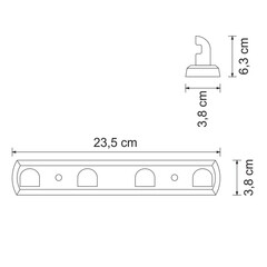 Вешалка для ванной WasserKraft Kammel K-8300 4 крючка на шуруп металл белая (K-8374W) - фото 2