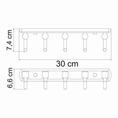 Вешалка для ванной WasserKraft Oder K-3000 5 крючков на шуруп металл хром (K-3075) - фото 3