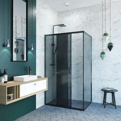 Душевой уголок Alex Baitler AB-1 черный 120х90х200 см прямоугольник стекло тонированное 6 мм (AB14120B4) - фото 3