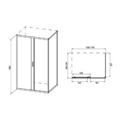 Душевой уголок Alex Baitler AB-1 черный 120х90х200 см прямоугольник стекло тонированное 6 мм (AB14120B4) - фото 2