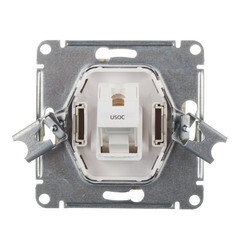 Розетка телефонная Systeme Electric AtlasDesign встраиваемая бежевая RJ11 (ATN000281) - фото 3