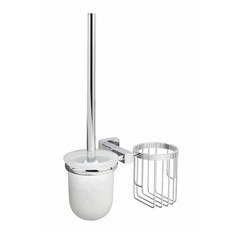Ершик для унитаза WasserKraft Lippe подвесной с корзиной для освежителя металл хром (K-6535) - фото 1