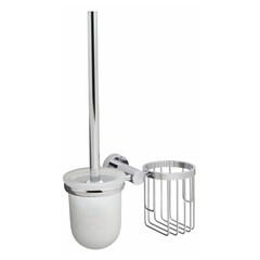 Изображение товара Ершик для унитаза WasserKraft Donau подвесной с корзиной для освежителя металл хром (K-9435)