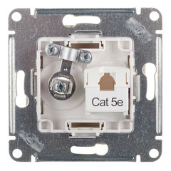 Розетка телевизионная/ компьютерная Systeme Electric AtlasDesign встраиваемая бежевая TV/ RJ45 (ATN000289) - фото 2