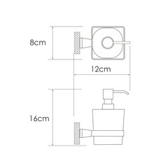 Дозатор для мыла WasserKraft Mosel с держателем стекло матовый/металл хром (K-46699) - фото 2