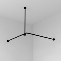 Карниз для ванной 90х90 см сборный Г-образный алюминий черный - фото 6