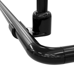 Карниз для ванной 90х90 см сборный Г-образный алюминий черный - фото 5