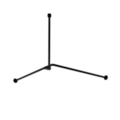 Карниз для ванной 90х90 см сборный Г-образный алюминий черный - фото 1