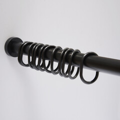 Карниз для ванной 110-200 см телескопический прямой алюминий черный - фото 4