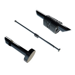 Карниз для ванной 110-200 см телескопический прямой алюминий черный - фото 1