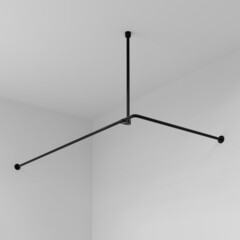 Карниз для ванной 180х90 см сборный Г-образный алюминий черный - фото 5