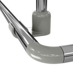 Карниз для ванной 90х90 см сборный Г-образный алюминий хром - фото 4