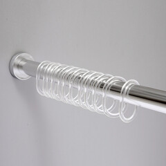 Карниз для ванной 110-200 см телескопический прямой алюминий хром - фото 3