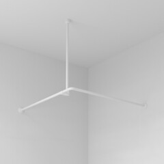 Карниз для ванной 90х90 см сборный Г-образный алюминий белый - фото 6