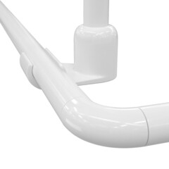 Карниз для ванной 90х90 см сборный Г-образный алюминий белый - фото 4