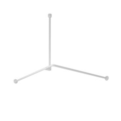 Карниз для ванной 90х90 см сборный Г-образный алюминий белый - фото 1