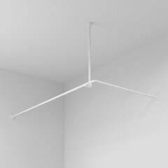 Карниз для ванной 180х90 см сборный Г-образный алюминий белый - фото 6