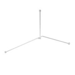 Изображение товара Карниз для ванной 180х90 см сборный Г-образный алюминий белый