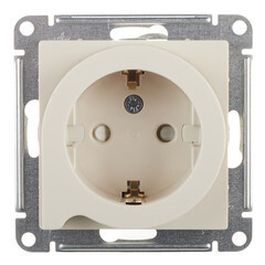 Розетка Systeme Electric AtlasDesign встраиваемая бежевая со шторками с выталкивателем (ATN000247) - фото 1