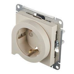 Розетка Systeme Electric AtlasDesign встраиваемая бежевая со шторками с выталкивателем (ATN000247) - фото 3