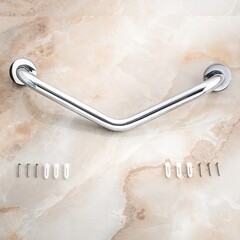 Поручень для ванной РМС 460 мм нержавеющая сталь хром (A1028) - фото 4