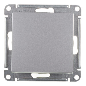 Выключатель Systeme Electric AtlasDesign одноклавишный встраиваемый алюминий (ATN000311)