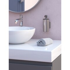 Дозатор для мыла Zenfort B3368F с держателем металл серебро (106703) - фото 2