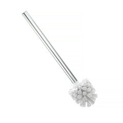 Ершик для унитаза Fora пластик хром/белый (FOR-WC001) - фото 1