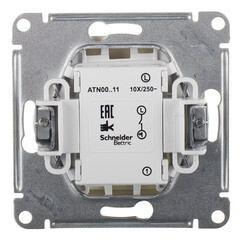 Выключатель Systeme Electric AtlasDesign одноклавишный встраиваемый алюминий (ATN000311) - фото 3