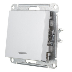 Выключатель Systeme Electric AtlasDesign одноклавишный встраиваемый алюминий с подсветкой (ATN000313) - фото 4