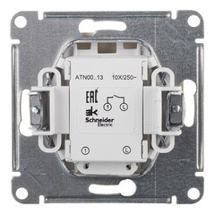 Выключатель Systeme Electric AtlasDesign одноклавишный встраиваемый алюминий с подсветкой (ATN000313) - фото 3
