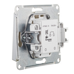 Выключатель Systeme Electric AtlasDesign одноклавишный встраиваемый алюминий с подсветкой (ATN000313) - фото 2