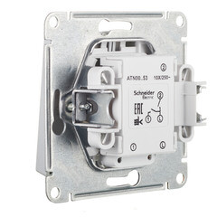 Выключатель Systeme Electric AtlasDesign двухклавишный встраиваемый алюминий с подсветкой (ATN000353) - фото 2