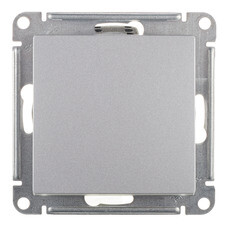 Переключатель Systeme Electric AtlasDesign одноклавишный встраиваемый алюминий (ATN000361)