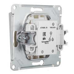 Переключатель Systeme Electric AtlasDesign одноклавишный встраиваемый алюминий (ATN000361) - фото 3