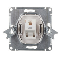 Розетка телефонная Systeme Electric AtlasDesign встраиваемая алюминий RJ11 (ATN000381) - фото 2