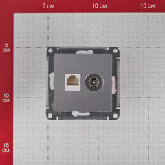 Розетка телевизионная/ компьютерная Systeme Electric AtlasDesign встраиваемая алюминий TV/ RJ45 (ATN000389) - фото 4